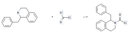 Isoquinoline,1,2,3,4-tetrahydro-1-(phenylmethyl)- is used to produce 1-Benzyl-3,4-dihydro-1H-isoquinoline-2-carbonyl chloride